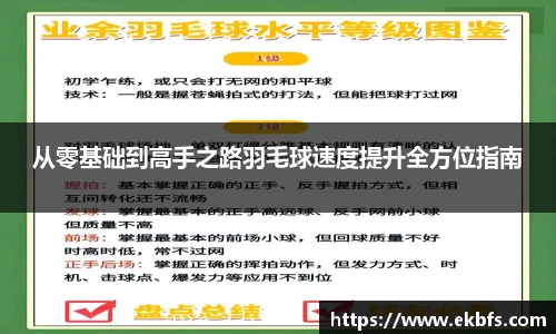 从零基础到高手之路羽毛球速度提升全方位指南
